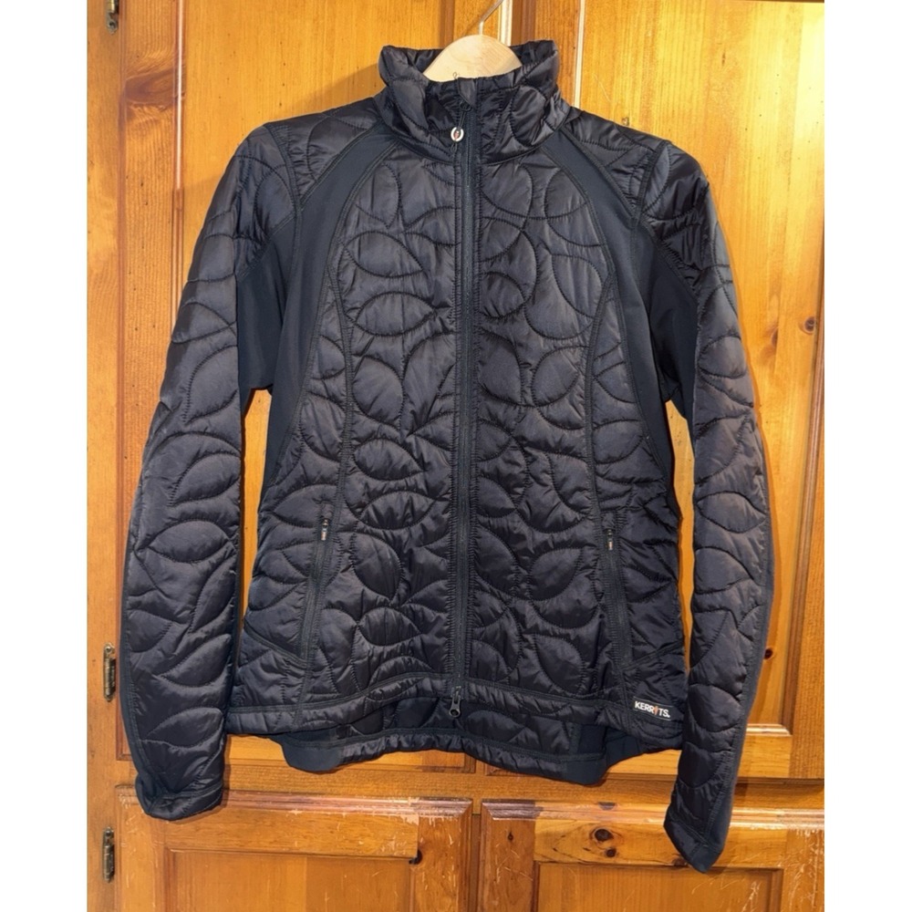 Kerrits Jacket Coat Puffer Quilted Women's L Black Horseback Riding Equestrian